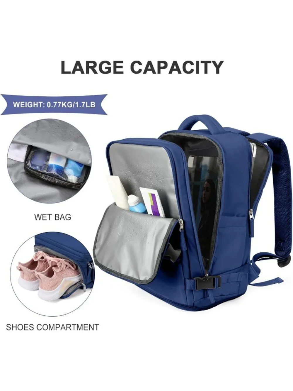 Stylish Travel Backpack for Men & Women, Hiking Daypack, Casual Carry-On